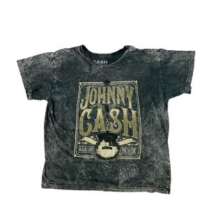 VNTG Johnny Cash “ Man in Black “ T-Shirt - Black and Gold large